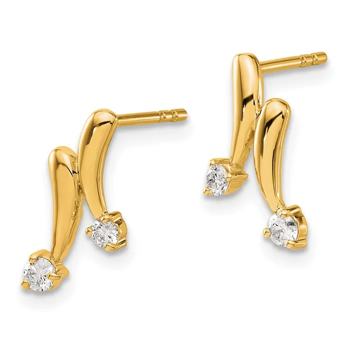 Earrings Goldia Solid 14k Yellow Gold Simulated CZ Earrings Earrings Goldia Solid 14k Yellow Gold Simulated CZ Earrings