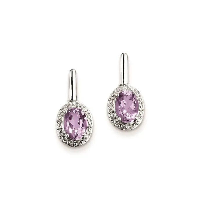 Earrings Goldia Sterling Silver Pink Quartz Oval Post Earrings