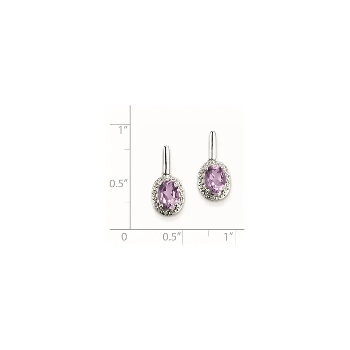 Earrings Goldia Sterling Silver Pink Quartz Oval Post Earrings
