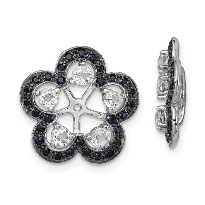 Earrings Goldia Sterling Silver Rhodium White Topaz u0026 Black Sapphire Earring Jacket Earrings Goldia Sterling Silver Rhodium White Topaz u0026 Black Sapphire Earring Jacket
