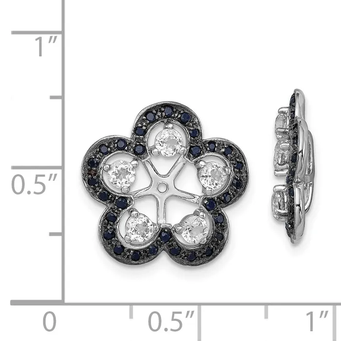 Earrings Goldia Sterling Silver Rhodium White Topaz u0026 Black Sapphire Earring Jacket