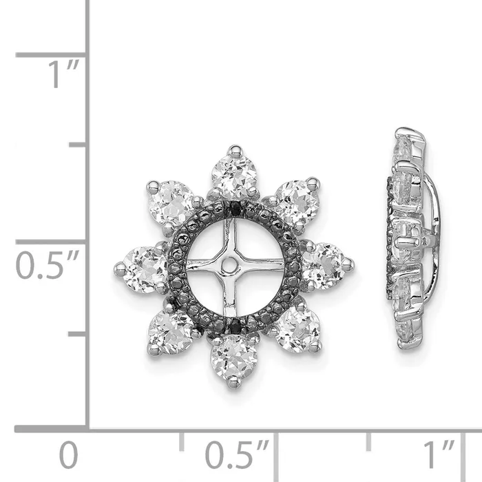 Earrings Goldia Sterling Silver Rhodium White Topaz u0026 Black Sapphire Earring Jacket