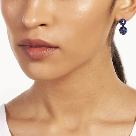 Earrings JMS always Original Elegant Confetti Womens 18K Black Gold Plated Blue CZ Simulated Diamond Pave Ball Drop Statement Earrings Earrings JMS always Original Elegant Confetti Womens 18K Black Gold Plated Blue CZ Simulated Diamond Pave Ball Drop Statement Earrings