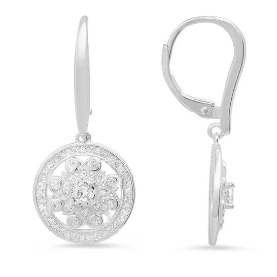 Earrings JMS always Original Kylie Harper Sterling Silver Dangling Cubic Zirconia CZ Flower Leverback Earrings Earrings JMS always Original Kylie Harper Sterling Silver Dangling Cubic Zirconia CZ Flower Leverback Earrings