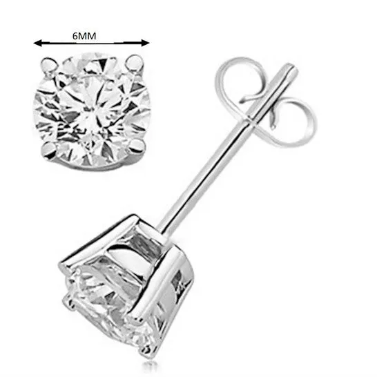 Earrings JMS always Original Maulijewels Ladies 14k White Gold 2 CT Round Cut White Diamond Stud Earrings Earrings JMS always Original Maulijewels Ladies 14k White Gold 2 CT Round Cut White Diamond Stud Earrings