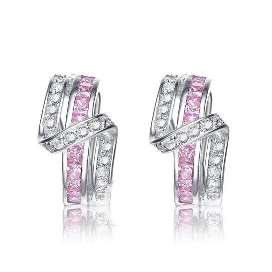 Earrings JMS always Original Megan Walford Sterling Silver Cubic Zirconia Vintage Earrings