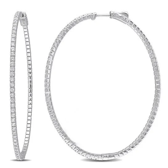 Earrings Original AMOUR 1 14 CT TDW Diamond Hoop Earrings In 14K White Gold JMS always Earrings Original AMOUR 1 14 CT TDW Diamond Hoop Earrings In 14K White Gold JMS always