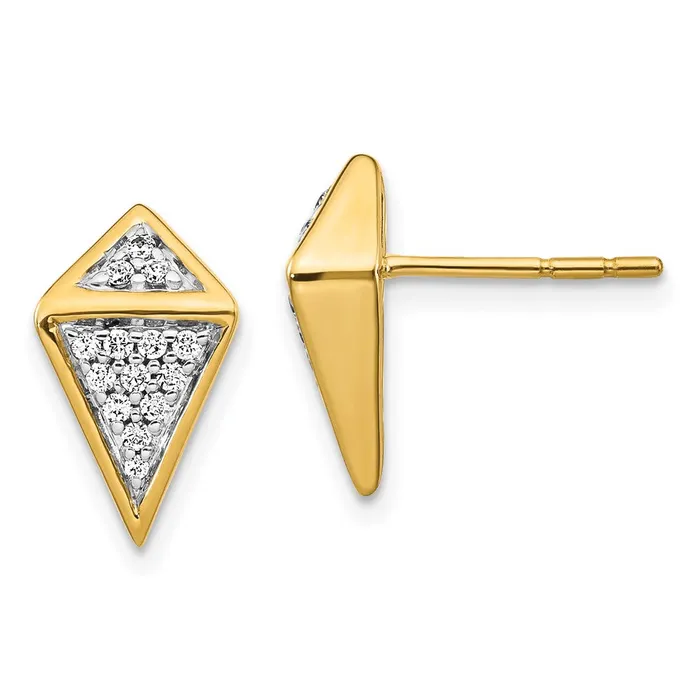 Earrings Solid 14k Yellow Gold Simulated CZ Fancy Earrings Goldia