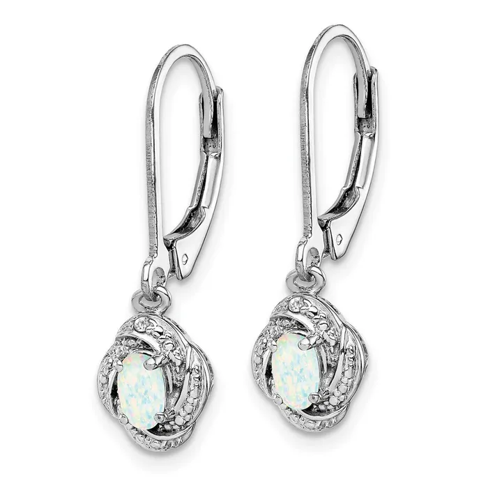Earrings Sterling Silver Rhodiumplated Diamond u0026 Created Opal Earrings Goldia