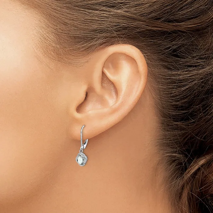Earrings Sterling Silver Rhodiumplated Diamond u0026 Created Opal Earrings Goldia