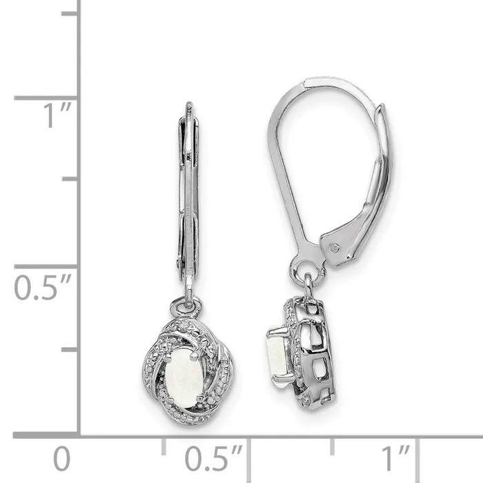 Earrings Sterling Silver Rhodiumplated Diamond u0026 Created Opal Earrings Goldia