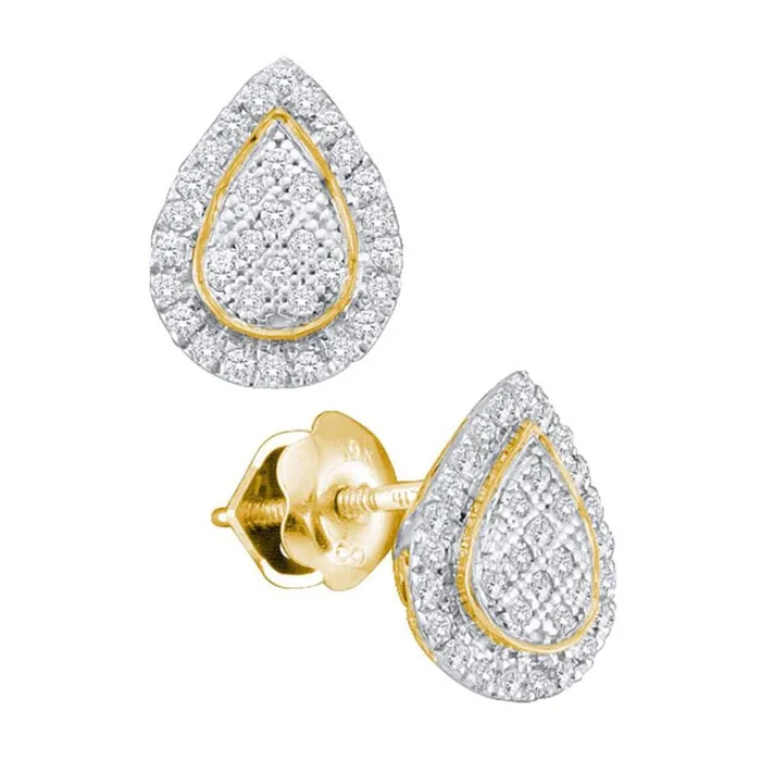 gndatlanta 10k Yellow Gold Round Diamond Teardrop Earrings 15 Cttw Earrings gndatlanta 10k Yellow Gold Round Diamond Teardrop Earrings 15 Cttw Earrings