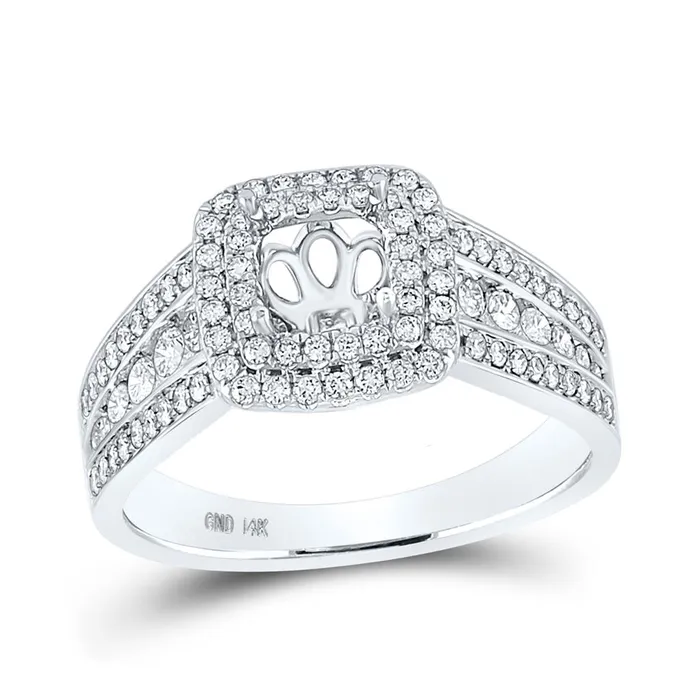 gndatlanta 14k White Gold Round Diamond 1 Ct Rd Center Halo Bridal SemiMount Ring 34 Ctw Rings gndatlanta 14k White Gold Round Diamond 1 Ct Rd Center Halo Bridal SemiMount Ring 34 Ctw Rings