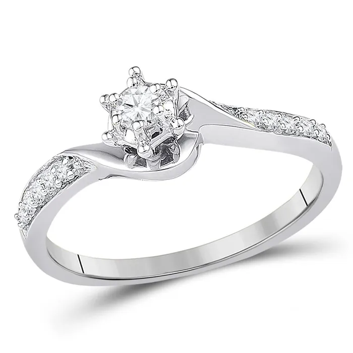 gndatlanta 14k White Gold Round Diamond Solitaire Bridal Engagement Ring 16 Cttw Rings gndatlanta 14k White Gold Round Diamond Solitaire Bridal Engagement Ring 16 Cttw Rings