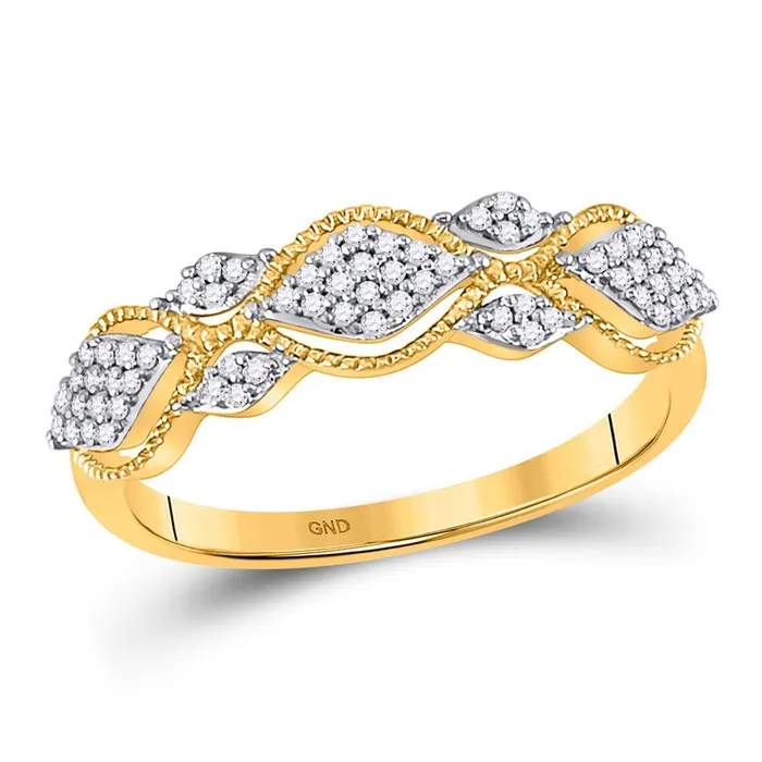 gndatlanta Rings 10k Yellow Gold Round Diamond Band Ring 16 Cttw