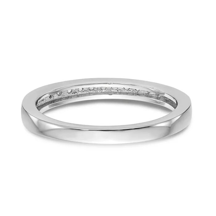 Goldia 016ct CZ Solid Real 14k White Gold Wedding Wedding Band Ring Rings