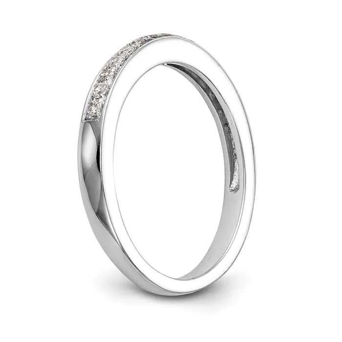 Goldia 016ct CZ Solid Real 14k White Gold Wedding Wedding Band Ring Rings