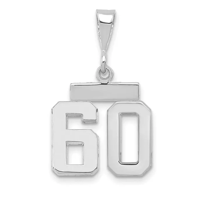 Goldia 14k White Goldw Small Polished Number 60 Charm Charm Necklaces