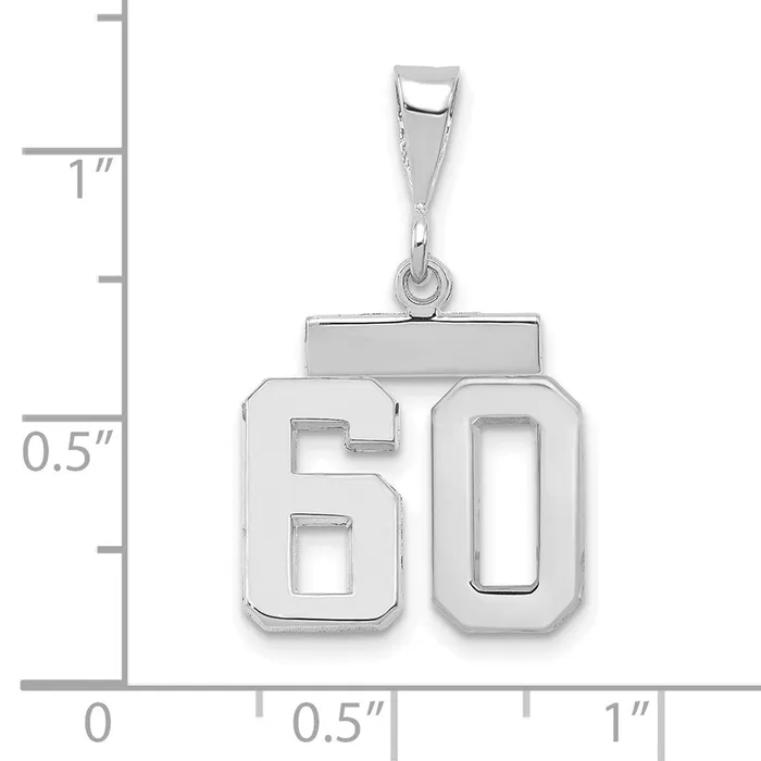 Goldia 14k White Goldw Small Polished Number 60 Charm Charm Necklaces