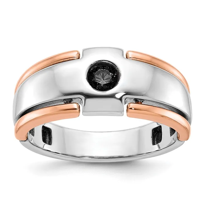 Goldia 14k WhiteRose Gold Twotone Gold WhiteRose Gold Mens 14 carat Black Diamond Complete Ring Rings Goldia 14k WhiteRose Gold Twotone Gold WhiteRose Gold Mens 14 carat Black Diamond Complete Ring Rings
