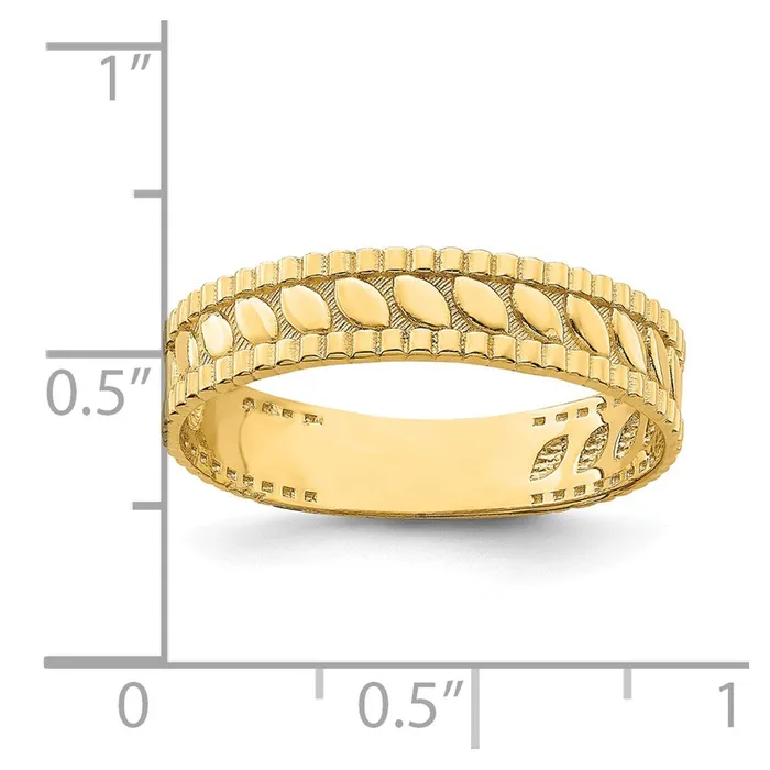 Goldia 14K Yellow Gold Leaf Engraved Thumb Ring size 9 Rings