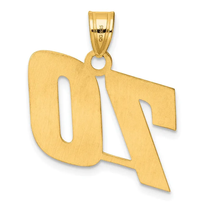 Goldia 14k Yellow Gold Polished Block Number 70 Pendant PreStyled Sets