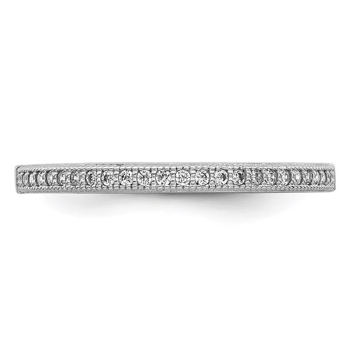 Goldia Brilliant Embers Sterling Silver Rhodiumplated 25 Stone Micro Pav CZ Polished Ring Rings