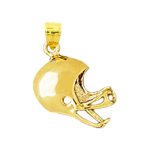 Goldia Charm Necklaces 14K Gold Engraveable Football Helmet Charm