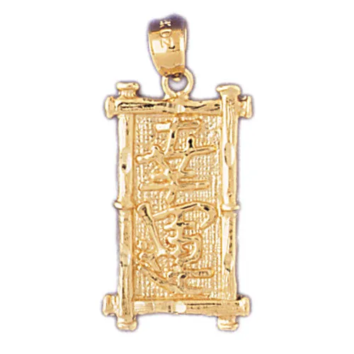 Goldia Charm Necklaces 14K Gold Good Luck Chinese Sign Charm