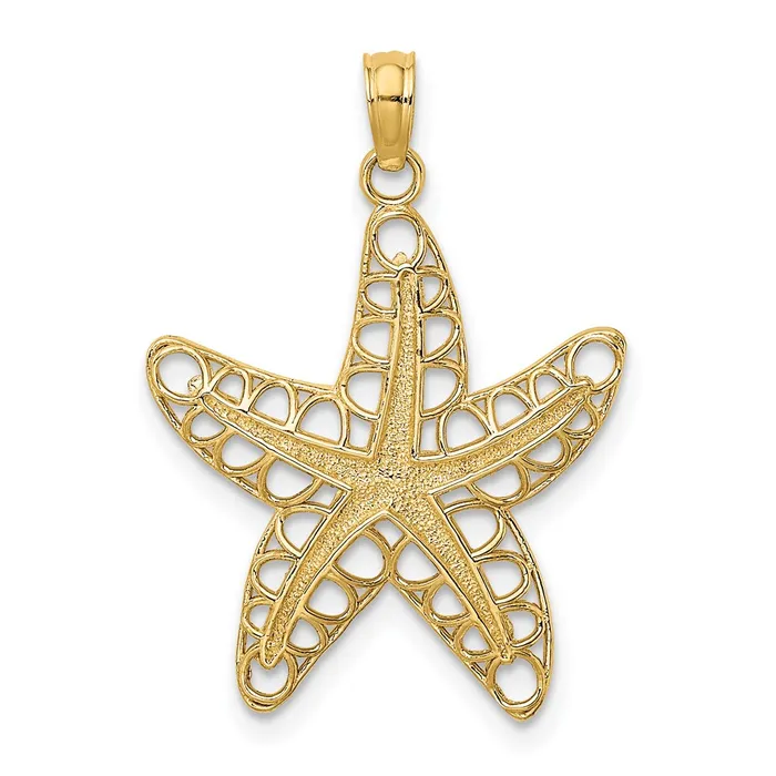 Goldia Charm Necklaces 14k Yellow Gold CutOut Starfish Charm