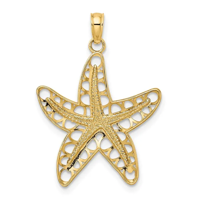 Goldia Charm Necklaces 14k Yellow Gold CutOut Starfish Charm
