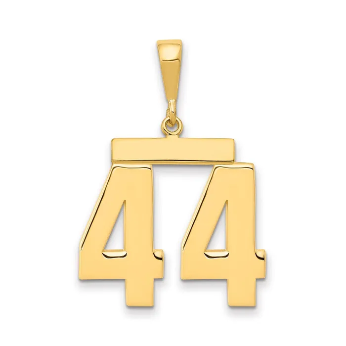 Goldia Charm Necklaces 14k Yellow Gold Large Polished Number 44 Charm