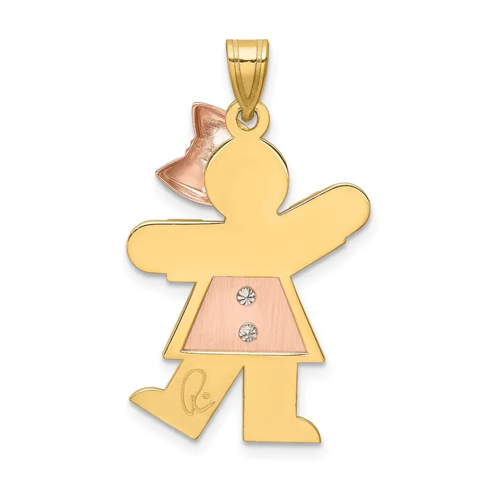 Goldiacom Rings 14k Two tone A Diamond kid pendant