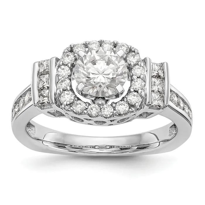 Goldiacom Rings 14kw Peg Set Simulated Diamond Fancy Halo Engagement Ring Goldiacom Rings 14kw Peg Set Simulated Diamond Fancy Halo Engagement Ring