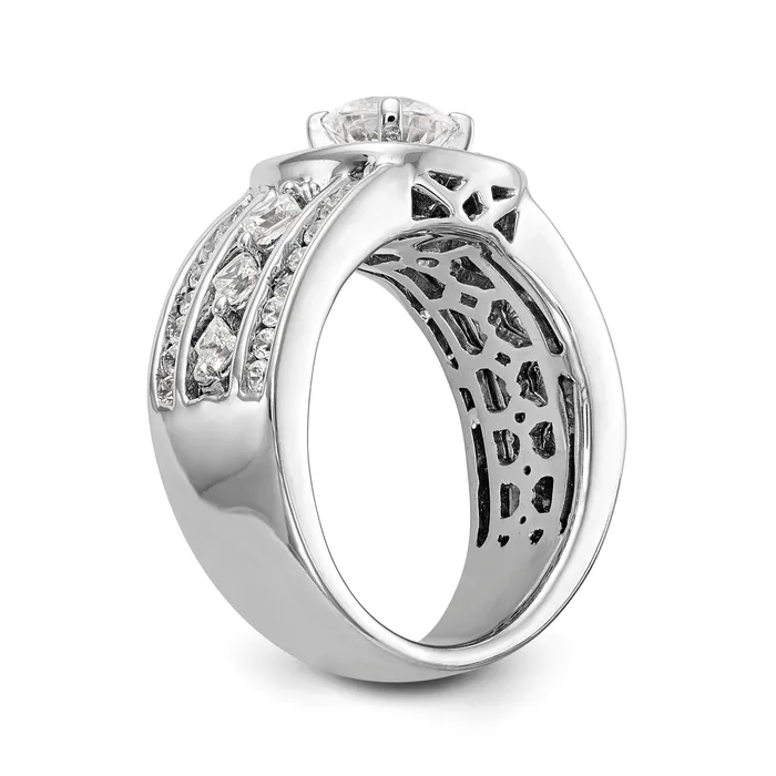 Goldiacom Rings 14kw Peg Set Simulated Diamond Fancy Halo Engagement Ring