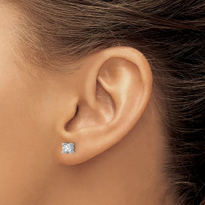 Goldia Earrings 14k White Gold 23 ctw Lab Grown Diamond VSSI G Round 4 Prong Heavy Wt Stud Earrings