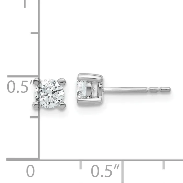 Goldia Earrings 14k White Gold 23 ctw Lab Grown Diamond VSSI G Round 4 Prong Heavy Wt Stud Earrings