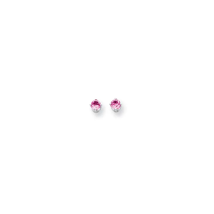 Goldia Earrings 14k White Gold 4mm Pink Tourmaline earring