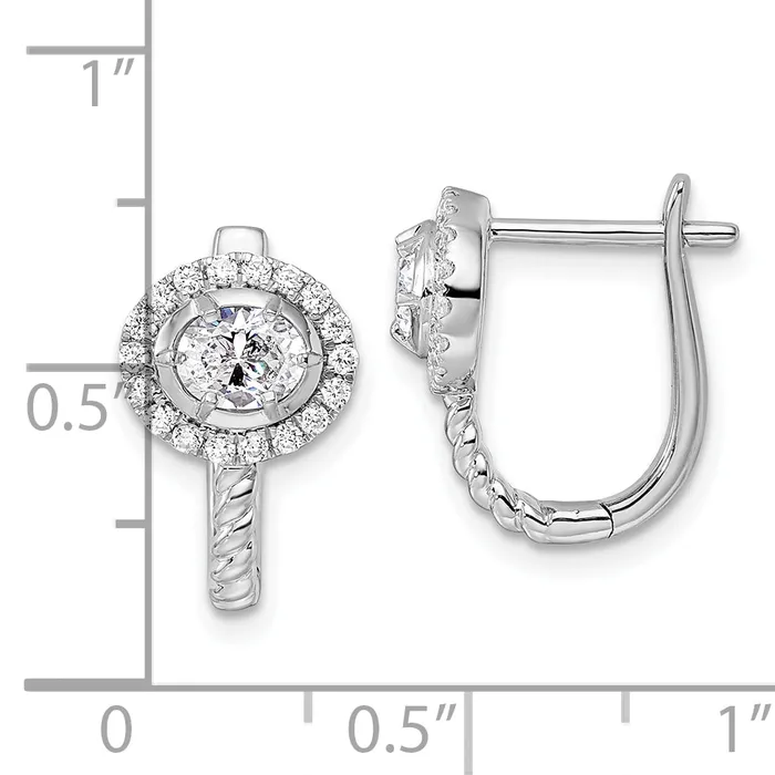 Goldia Earrings 14k White Gold 78 Ct Lab Grown Diamond VSSI G Circle Hinged Hoop Earrings