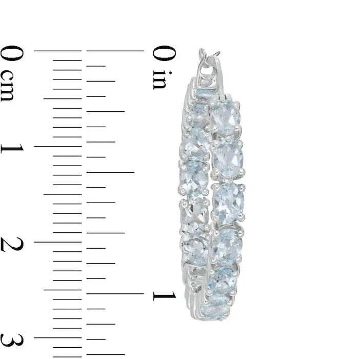 Goldia Earrings Oval Blue Topaz InsideOut Hoop Earrings in Sterling Silver Goldia Earrings Oval Blue Topaz InsideOut Hoop Earrings in Sterling Silver