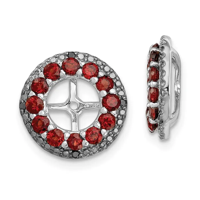 Goldia Earrings Sterling Silver Rhodium Garnet u0026 Black Sapphire Earring Jacket Goldia Earrings Sterling Silver Rhodium Garnet u0026 Black Sapphire Earring Jacket