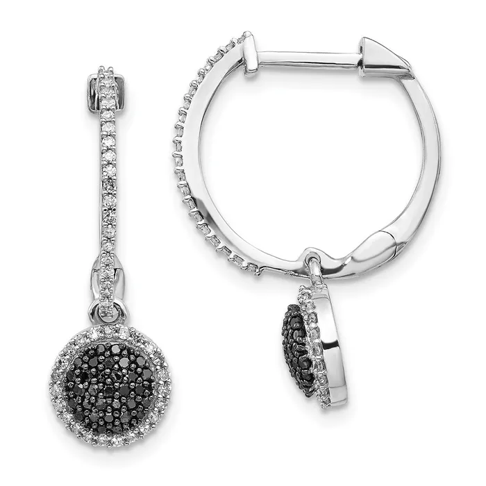 Goldia Earrings White Night Sterling Silver Rhodiumplated Black and White Diamond Hinged Hoop Dangle Earrings Goldia Earrings White Night Sterling Silver Rhodiumplated Black and White Diamond Hinged Hoop Dangle Earrings