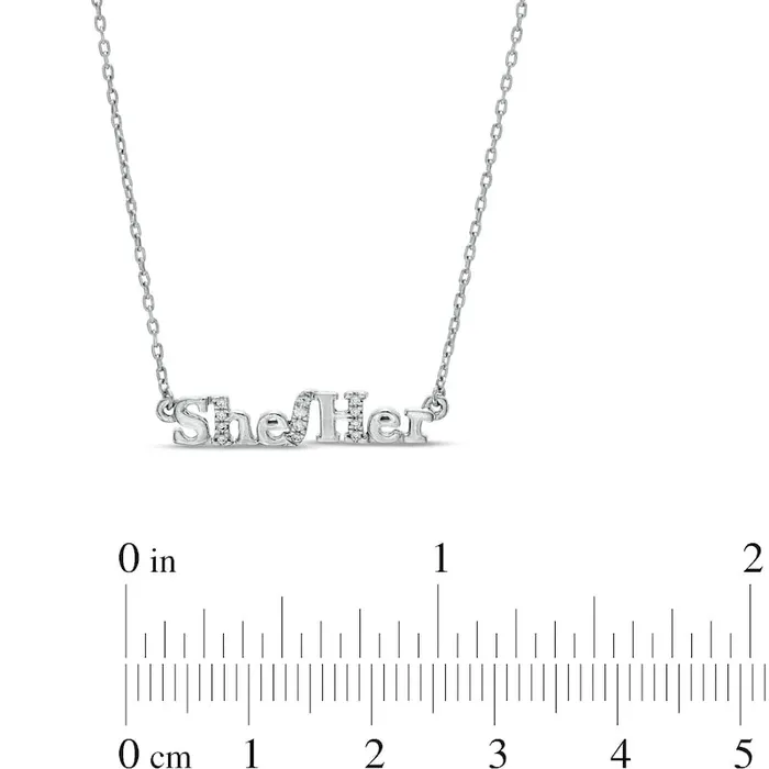 Goldia Necklaces 005 CT TW Natural Diamond SheHer Necklace in Sterling Silver Goldia Necklaces 005 CT TW Natural Diamond SheHer Necklace in Sterling Silver