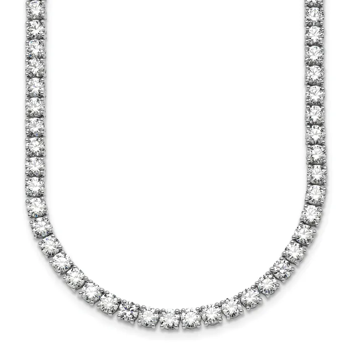 Goldia Necklaces 14k White Gold 33 34 Ct Lab Grown Diamond VSSI G Round 22 inch Straight Tennis Necklace
