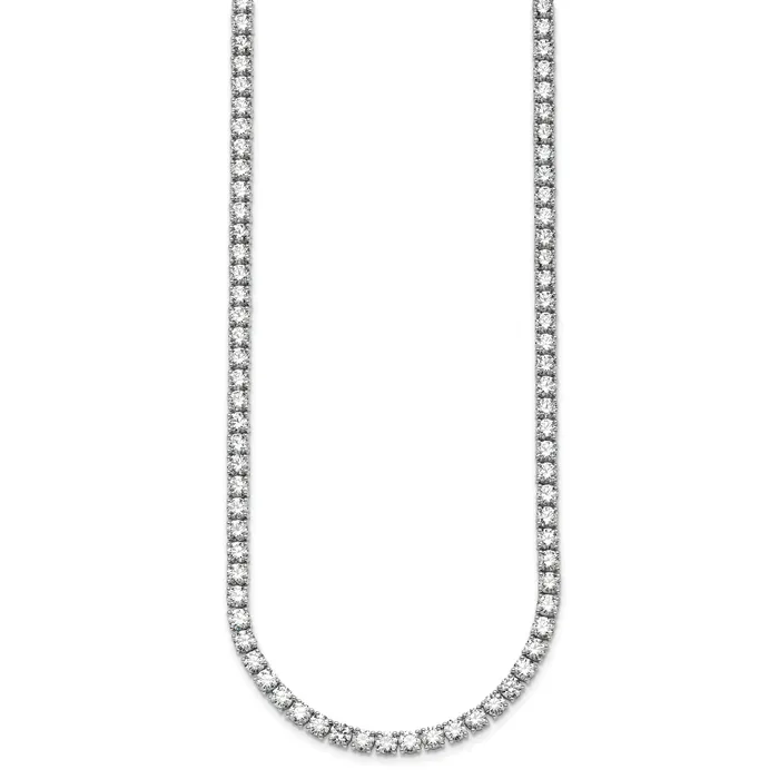 Goldia Necklaces 14k White Gold 33 34 Ct Lab Grown Diamond VSSI G Round 22 inch Straight Tennis Necklace