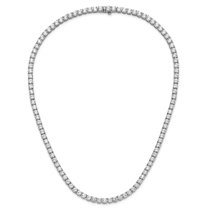 Goldia Necklaces 14k White Gold 33 34 Ct Lab Grown Diamond VSSI G Round 22 inch Straight Tennis Necklace