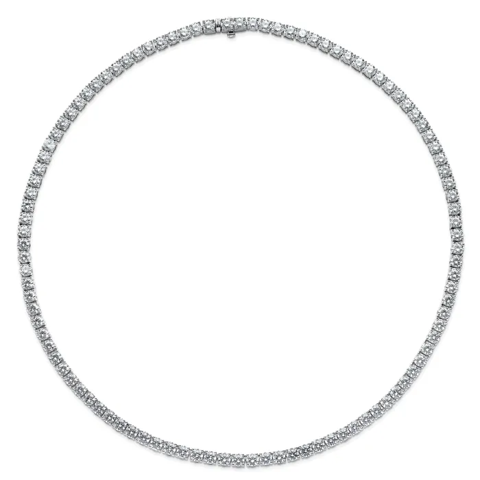 Goldia Necklaces 14k White Gold 33 34 Ct Lab Grown Diamond VSSI G Round 22 inch Straight Tennis Necklace