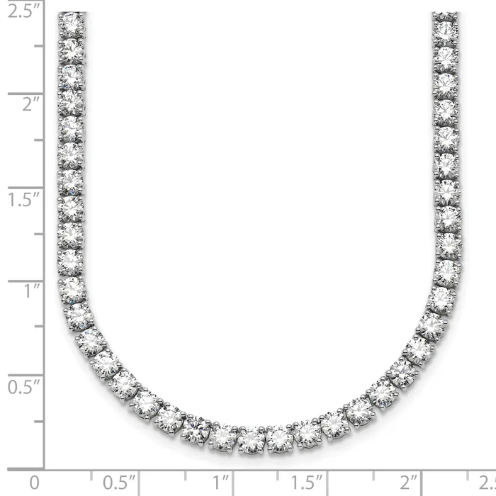 Goldia Necklaces 14k White Gold 33 34 Ct Lab Grown Diamond VSSI G Round 22 inch Straight Tennis Necklace