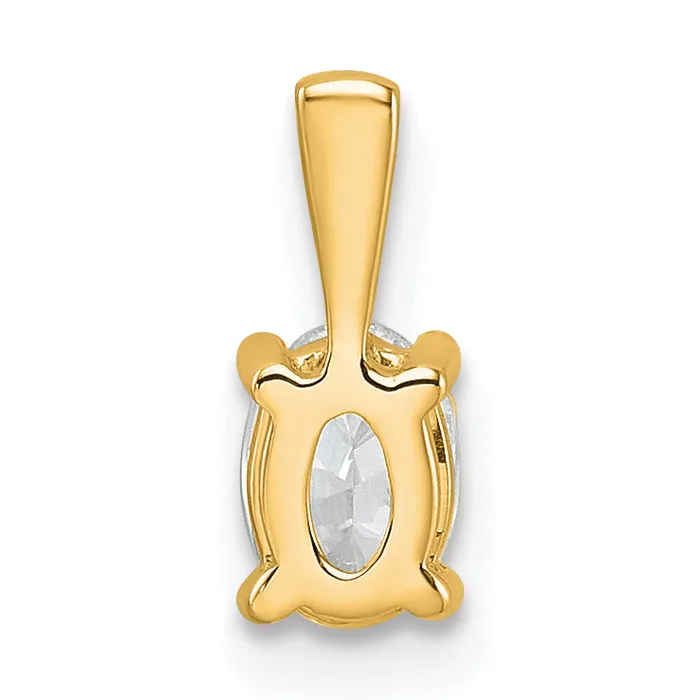 Goldia Necklaces 14k Yellow Gold 12 Ct Certified Lab Grown Diamond VSSI G Oval Four Prong Pendant