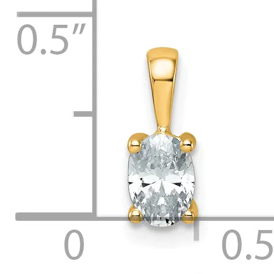 Goldia Necklaces 14k Yellow Gold 12 Ct Certified Lab Grown Diamond VSSI G Oval Four Prong Pendant